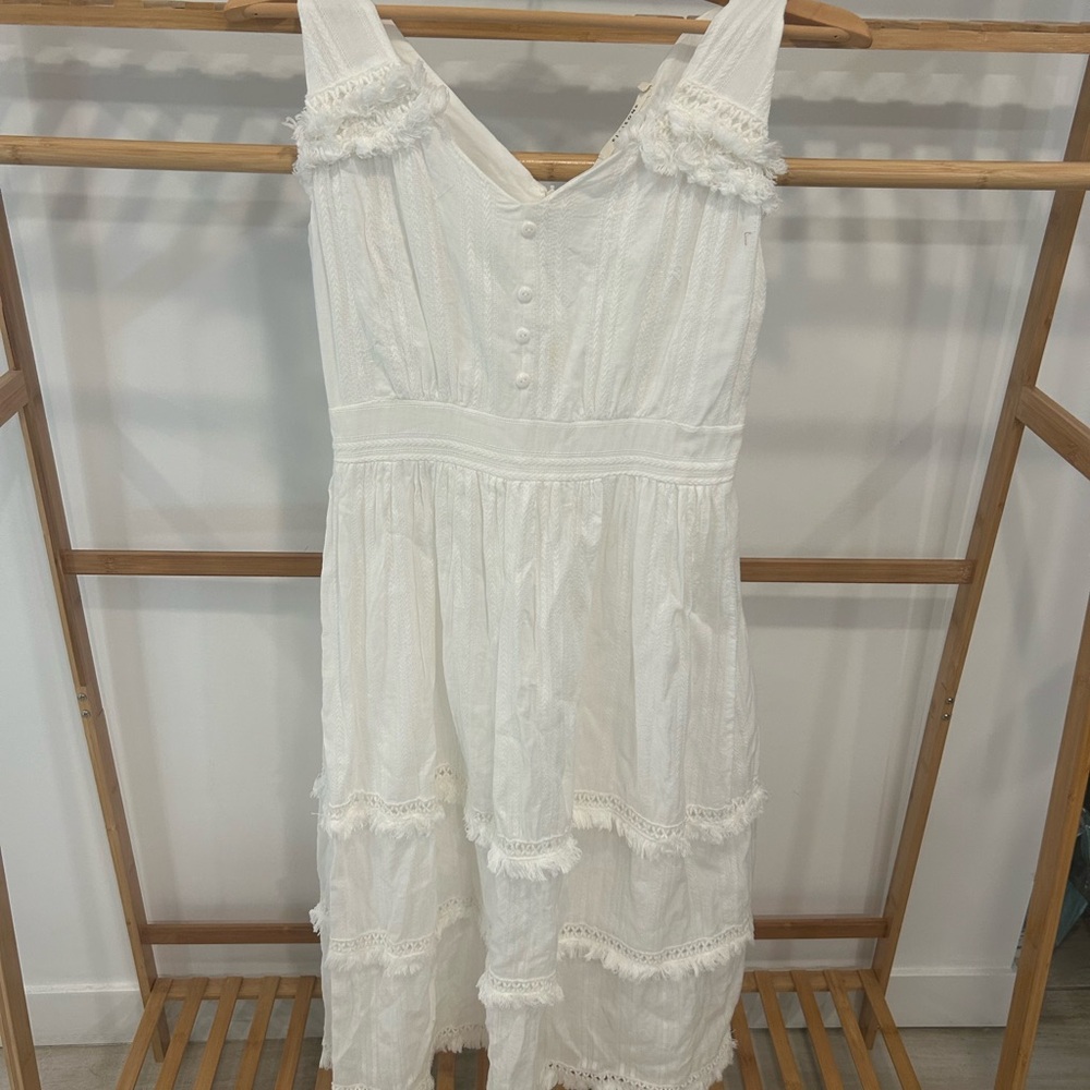 Ellison White Lace Trim Dress